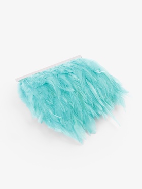 Перья петуха декоративные, на ленте, 10-15 см, 5±0.5 м, светло-голубые