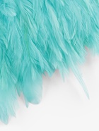 Перья петуха декоративные, на ленте, 10-15 см, 5±0.5 м, светло-голубые - Фото 3