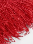 Перья страуса декоративные, на ленте, 8-10 см, 5±0.5 м, красные - Фото 3