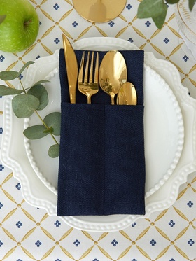 Набор конвертов для приборов Home collection blue -4 шт.,22×10 см, 100%лён