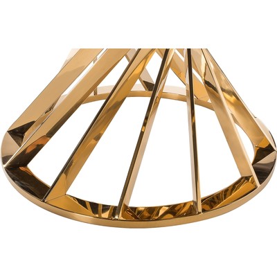 Стол стеклянный Twist, 1300×1300×740 мм, цвет золотой/чёрный