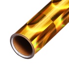 Плёнка самоклеящаяся, голография золотая «Лучи», 0.45×3 м, 30 мкм 3221763