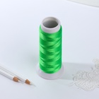Нить атласная для вышивания, 120D/2, 700 м, зелёная №758 - Фото 3