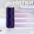 Нить атласная для вышивания, 120D/2, 700 м, фиолетовая №743 - Фото 1