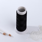 Нить атласная для вышивания, 120D/2, 700 м, чёрная - Фото 3