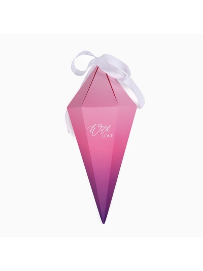 Переноска - шестиугольник для цветов «С любовью!», розовая, 15 х 35 х 15 см