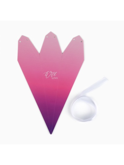 Переноска - шестиугольник для цветов «С любовью!», розовая, 15 х 35 х 15 см