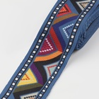 Стропа ременная «Разноцветный зигзаг», 38 мм, 3 ± 0,1 м, цвет синий - Фото 1