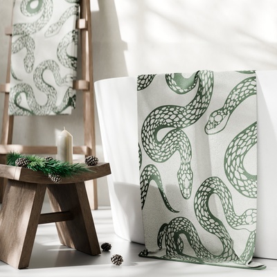 Символ года. Змея. Полотенце махровое "Этель" "Змеи" 50х90 см, 100% хлопок, 420 г/м2