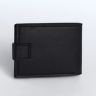 Портмоне мужское на кнопке, отдел для карт, монет, чёрное - Фото 6