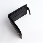 Портмоне мужское на кнопке, отдел для карт, монет, чёрное - Фото 3