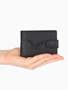 Портмоне мужское «Орёл», на кнопке, отдел для карт, монет, чёрное - Фото 8