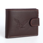 Портмоне мужское на кнопке, отдел для карт, монет, коричневое - Фото 7