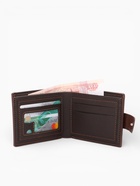 Портмоне мужское «Орёл», на кнопке, два отделения, коричневое - Фото 4