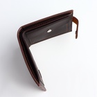 Портмоне мужское на кнопке, отдел для карт, монет, коричневое - Фото 3