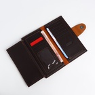 Портмоне мужское «Кайс», на магните, отдел для карт, монет, коричневое - Фото 2