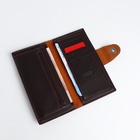 Портмоне мужское «Кайс», на магните, отдел для карт, монет, коричневое - Фото 3