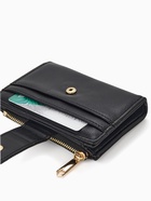 Кошелёк женский на кнопке, 12.5×2×9 см, однотонный, чёрный - Фото 5