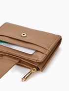 Кошелёк женский на кнопке, 12.5×2×9 см, однотонный, бежевый - Фото 5