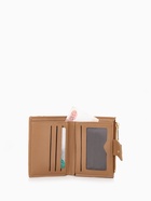 Кошелёк женский на кнопке, 12.5×2×9 см, однотонный, бежевый - Фото 3