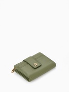 Кошелёк женский на кнопке, 12.5×2×9 см, однотонный, зелёный - Фото 7