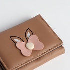 Кошелёк «Цветочек», маленький, для девочки, на кнопке, бежевый - Фото 4