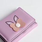 Кошелёк «Цветочек», маленький, для девочки, на кнопке, сиреневый - Фото 4