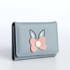 Кошелёк «Цветочек», маленький, для девочки, на кнопке, голубой - Фото 2