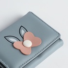 Кошелёк «Цветочек», маленький, для девочки, на кнопке, голубой - Фото 4