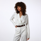 Ремень женский с винтом, 110×3.5 см, круглая пряжка металл, серебристая, коричневый - Фото 7