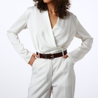 Ремень женский с винтом, 110×3.5 см, круглая пряжка металл, серебристая, коричневый - Фото 2