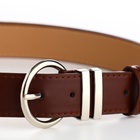 Ремень женский с винтом, 110×3.5 см, круглая пряжка металл, серебристая, коричневый - Фото 6