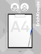 Планшет с зажимом А4, 2 мм, ErichKrause Standard, бумвинил, черный¶ - Фото 4