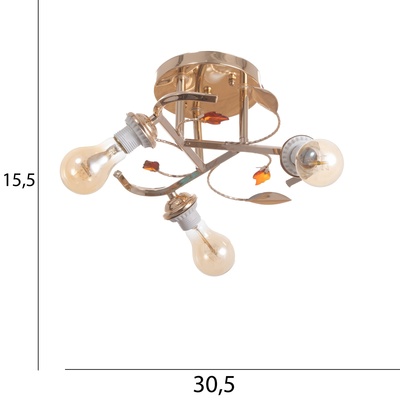 Люстра «Велма», БП, 3×40 Вт Е27, золото, МОДЕЛЬ: 2600549