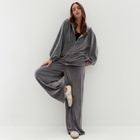 Костюм женский (толстовка и брюки) KAFTAN Plushy р. 48-50, серый 10610193 - фото 13290730