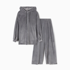 Костюм женский (толстовка и брюки) KAFTAN Plushy р. 48-50, серый 10610193 - фото 13290733
