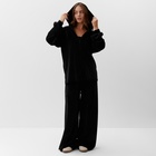 Костюм женский (толстовка и брюки) KAFTAN Plushy р. 48-50, черный 10610224 - фото 13003285