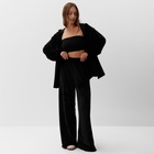 Костюм женский (толстовка и брюки) KAFTAN Plushy р. 48-50, черный 10610224 - фото 13003288