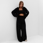 Костюм женский (толстовка и брюки) KAFTAN Plushy р. 48-50, черный 10610224 - фото 13003290
