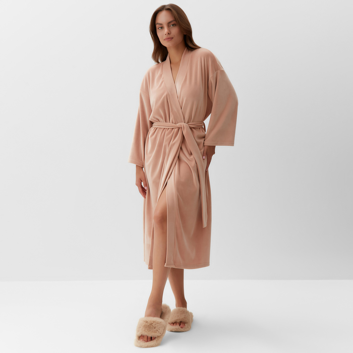 Халат женский KAFTAN Plushy р. 52-54, бежевый - Фото 1