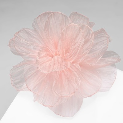 Брошь текстильная «Цветок» объемный, невесомый, розовая