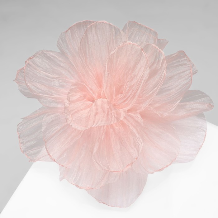 Брошь текстильная «Цветок» объемный, невесомый, розовая - Фото 1