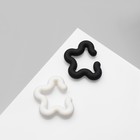 Серьги «Каффы» набор 2 шт., цветок, цвет чёрно-белый - Фото 2