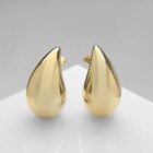 Серьги пластик «Капля» крупная, цвет золото - Фото 1