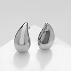Серьги пластик «Капля» крупная, цвет серебро - Фото 4