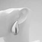 Серьги пластик «Капля» крупная, цвет серебро - Фото 5