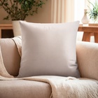 Наволочка декоративная «Этель», 43×43 см, велюр, бежевая - Фото 1