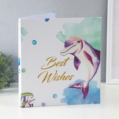 Фотоальбом магнитный на 20 листов «Дельфин акварель», 27×2.5×29 см