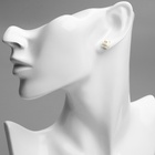 Серьги с эмалью «Монстрики» йети, цвет белый - Фото 3