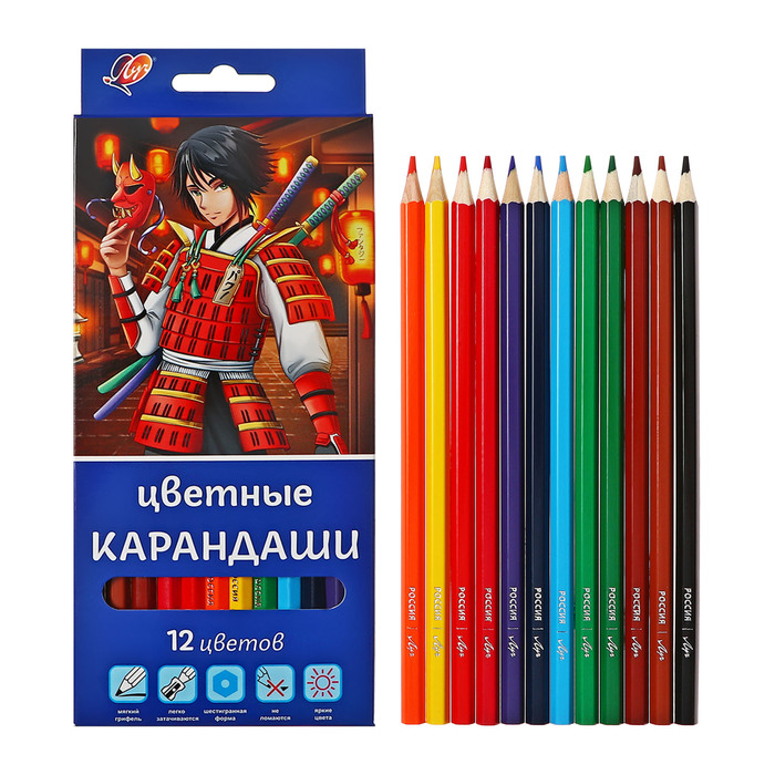 

Карандаши 12цв Луч "Аниме" шестигранные, (синяя упак.)